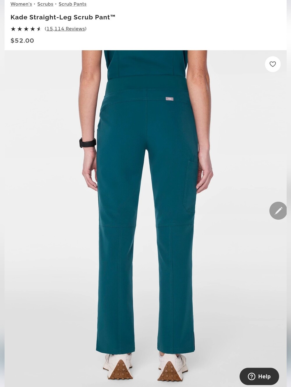 Figs Teal Medical Scrub Set - Top & Pants - Picture 5 of 7